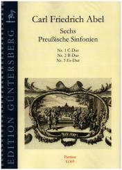 Abel, Friedrich: 6 Preußische Sinfonien (Nr.1-3) für 2 Oboen, 2 Hörner, 2 Violinen, Viola und Bc, Partitur 