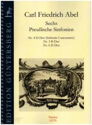 Abel, Friedrich: 6 Preußische Sinfonien (Nr.4-6) für 2 Oboen, 2 Hörner, 2 Violinen, Viola und Bc, Partitur 