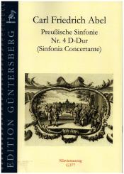Abel, Friedrich: Preußische Sinfonie Nr.4 D-Dur (Sinfonia Concertante) für 2 Oboen, 2 Hörner, 2 Violinen, Viola und Bc, Klavierauszug 
