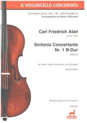Abel, Friedrich: Sinfonia Concertante G-Dur Nr.1 für Oboe, Violine, Violoncello und Orchester, Klavierazuszug mit Solostimmen 
