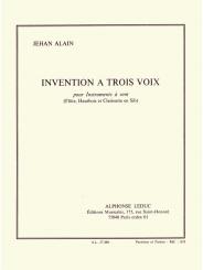 Alain, Jehan Artiste: Invention a 3 voix pour flute, hautbois et clarinette, partition et parties 