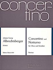 Albrechtsberger, Johann Georg: Concertino und Notturno für Oboe und Streicher, Partitur 