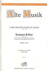 Bach, Carl Philipp Emanuel: Konzert B-Dur Wq164 für Oboe (Flöte), Streichorchester und Bc, Partitur 