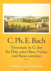 Bach, Carl Philipp Emanuel: Sonate G-Dur für Flöte (Oboe), Violine und Bc, Stimmen 