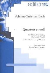 Bach, Johann Christian: Quartett c-Moll op.17,2 für Oboe, Klarinette, Horn und Fagott, Partitur und Stimmen 