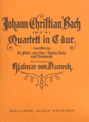 Bach, Johann Christian: Quartett C-Dur op.8,1 für Flöte (Oboe), Violine, Viola und Violoncello, Stimmen 