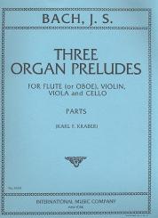 Bach, Johann Sebastian: 3 Organ Preludes for flute (oboe), violin, viola and cello 