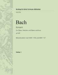 Bach, Johann Sebastian: Konzert g-Moll für Oboe, Streicher und Bc, Violine 1 