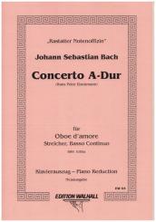 Bach, Johann Sebastian: Konzert A-Dur BWV1055a für Oboe d'amore, Streicher und Bc, Partitur und Stimmen Streicher (4-1-1-2-1) 