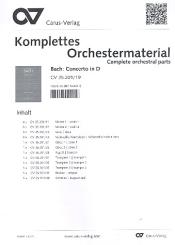 Bach, Johann Sebastian: Konzert D-Dur BWV249 für 3 Trompeten, 2 Oboen, Fagott, 2 Violinen, Viola und Bc, Stimmen 