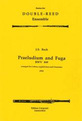 Bach, Johann Sebastian: Präludium and Fuga BWV849 for 2 oboes, english horn and 2 bassoons, score and parts 