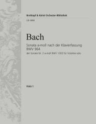 Bach, Johann Sebastian: Sonata nach Bachs Klavierfassung BWV964 der Sonate BWV1003 für Violine und Streichorchester, Viola 