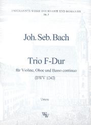 Bach, Johann Sebastian: Trio F-Dur BWV1040 für Violine, Oboe und Bc, Stimmen 