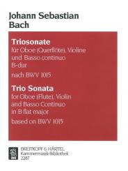 Bach, Johann Sebastian: Triosonate B-Dur nach BWV1015 für Oboe (Flöte), Violine und Bc, Hofmann, Klaus, Ed 