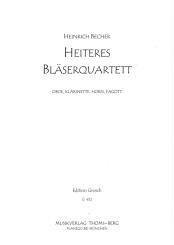 Becher, Heinrich: Heiteres Bläserquartett für Oboe, Klarinette, Horn und Fagott, Stimmen 