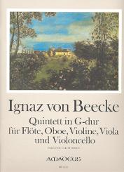Beecke, Notker Ignaz Franz von: Quintett G-Dur für Flöte, Oboe, Violine, Viola und Violoncello, Partitur und Stimmen 