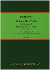 Beethoven, Ludwig van: Sinfonie Nr.6 op.68 (Auszüge) für Flöte, Oboe, Klarinette, Horn und Fagott, Partitur und Stimmen 