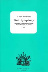 Beethoven, Ludwig van: Symphony no.1 for 2 flutes, 2 oboes, 2 clarinets, 2 horns, 2 bassoons and trumpet, score and parts 
