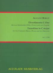 Bergt, August: Divertimento C-Dur für 2 Klarinetten (Flöten/Oboen) und 2 Fagotte, Partitur und Stimmen 
