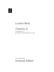 Berio, Luciano: Chemins vol.4 für Oboe (Sopransax) und Streicher, Partitur 