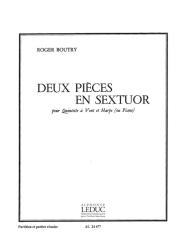 Boutry, Roger: 2 Pièces en sextuor pour harpe (piano), flûte, hautbois, clarinette, cor et bassoon, partition et parties 