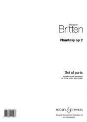 Britten, Benjamin: Phantasy Quartet op.2 for oboe, violin, viola and violoncello, parts 