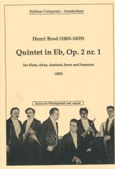 Brod, Henri: Quintet in Eb Major op.2,1 for flute, oboe, clarinet, horn and bassoon, score and parts 