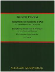 Cambini, Giuseppe Maria Gioaccino: Symphonie concertante B-Dur für 2 Oboen und Orchester, Klavierauszug 