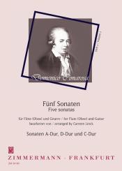 Cimarosa, Domenico: 5 Sonaten Band 2 für Flöte (Oboe) und Gitarre, Stimmen 