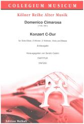 Cimarosa, Domenico: Konzert C-Dur für Solo-Oboe, 2 Hörner, 2 Violinen, Viola und Basso, Partitur 