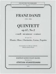 Danzi, Franz: Quintett e-moll op.67,2 für Flöte, Oboe, Klarinette, Horn und Fagott, Stimmen 