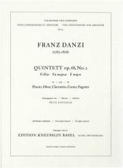 Danzi, Franz: Quintett F-Dur op.68,2 für Flöte, Oboe, Klarinette, Horn und Fagott, Stimmen 