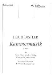 Distler, Hugo: Kammermusik für Flöte, Oboe, Violine, Viola, Violoncello und Klavier, Partitur 
