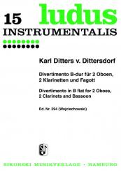 Ditters von Dittersdorf, Karl: Divertimento B-Dur für 2 Oboen, 2 Klarinetten und Fagott, Stimmen 