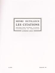 Dutilleux, Henri: Les Citations Diptyque pour hautbois clavecin, contrebasse et percussions, partition 