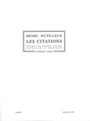 Dutilleux, Henri: Les citations diptyque pour hautbois, clavecin, contrebasse, et percussion, parties 
