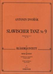 Dvorak, Antonin Leopold: Slawischer Tanz Nr.9 op.72,1 für Flöte, Oboe, Klarinette, Horn und Fagott, Partitur und Stimmen 