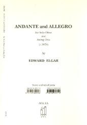 Elgar, Edward: Andante und Allegro für Oboe, Violine, Viola und Violoncello, Partitur und Stimmen 