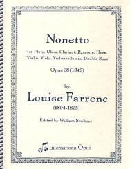 Farrenc, Louise: Nonetto in e flat Major op.38 for flute, oboe, clarinet, bassoon, horn string trio, double bass, score and parts 