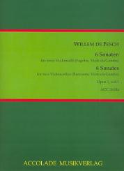 Fesch, Willem de: 6 Sonaten op.1 Band 1 (Nr.1-3) für 2 Violoncelli (Fagotte/Viole da gamba) oder Soloinstrument und Bc, 2 Spielpartituren 