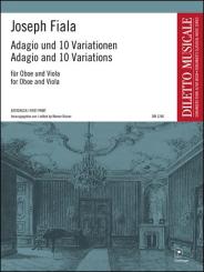 Fiala, Joseph: Adagio und 10 Variationen für Oboe und Viola, 2 Spielpartituren 