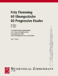 Flemming, Fritz: 60 Übungsstücke Band 1 für Oboe, mit 2. Oboe als Begleitstimme in fortschreitender Schwierigkeit 