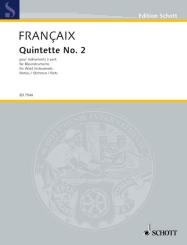 Francaix, Jean: Quintett Nr. 2 für Flöte, Oboe (Englischhorn), Klarinette, Fagott und Horn, Stimmensatz 