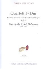 Gébauer, Francois-Réné: Quartett F-Dur op.20,2 für Flöte (Oboe), Horn und Fagott, Partitur und Stimmen 