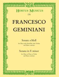 Geminiani, Francesco: Sonate e-Moll für Oboe und Bc 