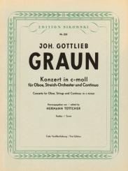Graun, Johann Gottlieb: Konzert c-Moll für Oboe, Streichorchester und Bc, Partitur 