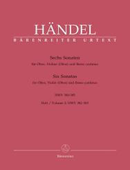 Händel, Georg Friedrich: 6 Sonaten Band 2 (Nr.3-4) für Oboe, Violine (Oboe) und Bc 