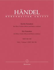 Händel, Georg Friedrich: 6 Sonaten Band 1 HWV380-381 für Oboe, Violine (Oboe) und Bc 