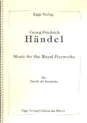 Händel, Georg Friedrich: Music for the royal Fireworks für Doppelrohrblattinstrumente (Oboen/Fagotte) und Pauken, Partitur und Stimmen 