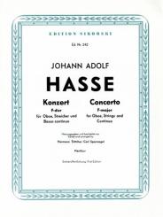 Hasse, Johann Adolph: Konzert F-Dur für Oboe, Streicher und Bc, Partitur 